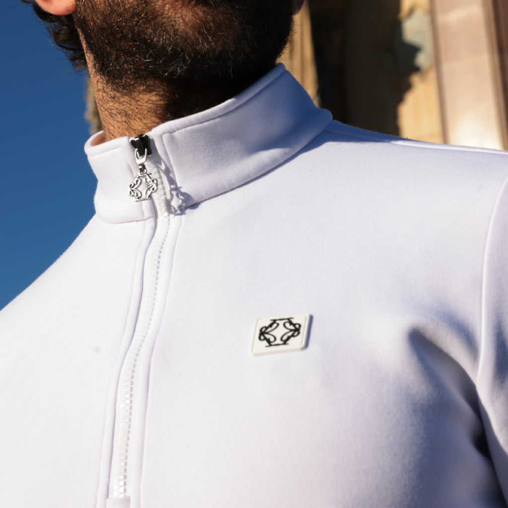 The Ravello Quarter Zip | White